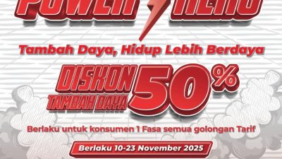 Semangat Hari Pahlawan, PLN Luncurkan Program “Power Hero”, Beri Diskon 50% Tambah Daya